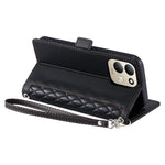 For Xiaomi Redmi 17 5G  /  17 4G Leather Case Rhombus Texture Wallet Stand Phone Cover with Wrist Strap