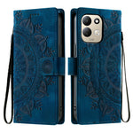 For Xiaomi Redmi 17 5G  /  17 4G Case Imprinted Totem Skin Feel Wallet Leather Phone Cover with Hand Strap