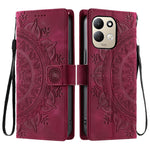 For Xiaomi Redmi 17 5G  /  17 4G Case Imprinted Totem Skin Feel Wallet Leather Phone Cover with Hand Strap