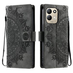 For Xiaomi Redmi 17 5G  /  17 4G Case Imprinted Totem Skin Feel Wallet Leather Phone Cover with Hand Strap