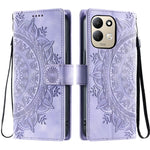 For Xiaomi Redmi 17 5G  /  17 4G Case Imprinted Totem Skin Feel Wallet Leather Phone Cover with Hand Strap