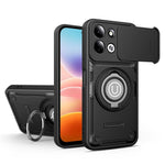 For Xiaomi Redmi 17 4G / 5G Case with Slide Camera Cover Ring Kickstand PC + TPU Phone Shell