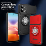 For Xiaomi Redmi 17 4G / 5G Case with Slide Camera Cover Ring Kickstand PC + TPU Phone Shell