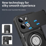 For Xiaomi Redmi 17 4G / 5G Case with Slide Camera Cover Ring Kickstand PC + TPU Phone Shell