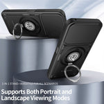 For Xiaomi Redmi 17 4G / 5G Case with Slide Camera Cover Ring Kickstand PC + TPU Phone Shell