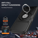For Xiaomi Redmi 17 4G / 5G Case with Slide Camera Cover Ring Kickstand PC + TPU Phone Shell