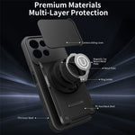 For Xiaomi Redmi 17 4G / 5G Case with Slide Camera Cover Ring Kickstand PC + TPU Phone Shell
