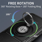 For Xiaomi Redmi 17 4G / 5G Case with Slide Camera Cover Ring Kickstand PC + TPU Phone Shell