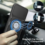 For Xiaomi Redmi 17 4G / 5G Case with Slide Camera Cover Ring Kickstand PC + TPU Phone Shell