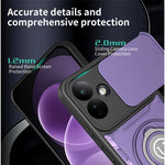 For Xiaomi Redmi Note 17 Pro 5G Case with Slide Camera Cover Ring Kickstand PC + TPU Phone Shell