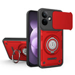 For Xiaomi Redmi Note 17 Pro 5G Case with Slide Camera Cover Ring Kickstand PC + TPU Phone Shell