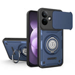 For Xiaomi Redmi Note 17 Pro 5G Case with Slide Camera Cover Ring Kickstand PC + TPU Phone Shell