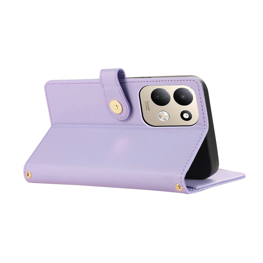 For Xiaomi Redmi 17 4G / 5G Phone Case Leather Cover with Wrist Strap