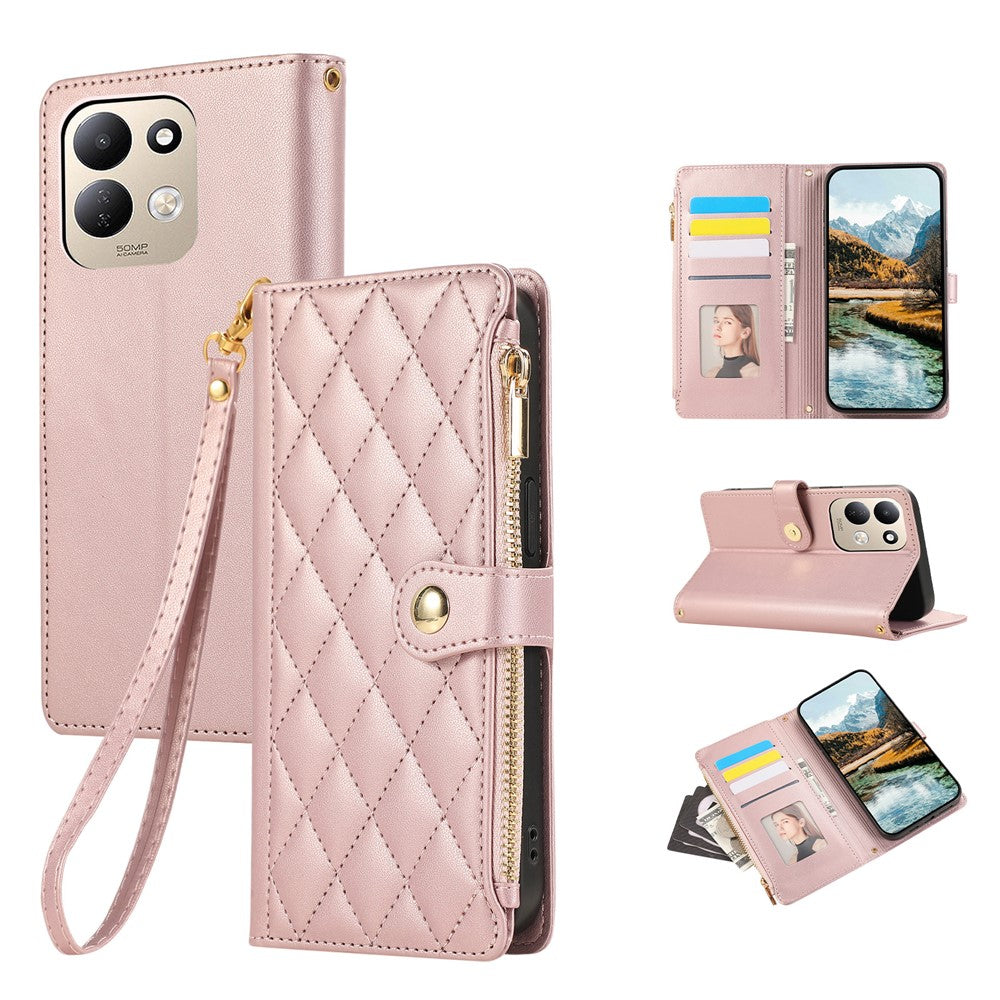 For Xiaomi Redmi 17 4G / 5G Phone Case Leather Cover with Wrist Strap