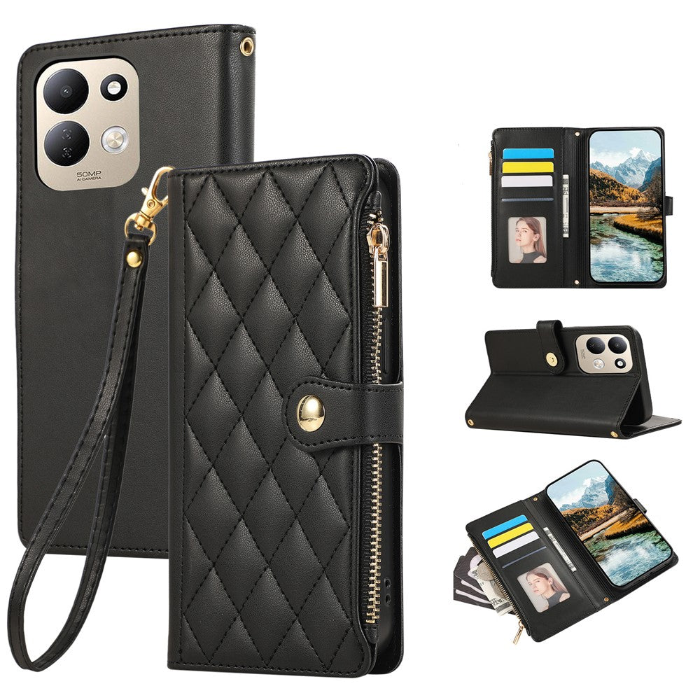 For Xiaomi Redmi 17 4G / 5G Phone Case Leather Cover with Wrist Strap