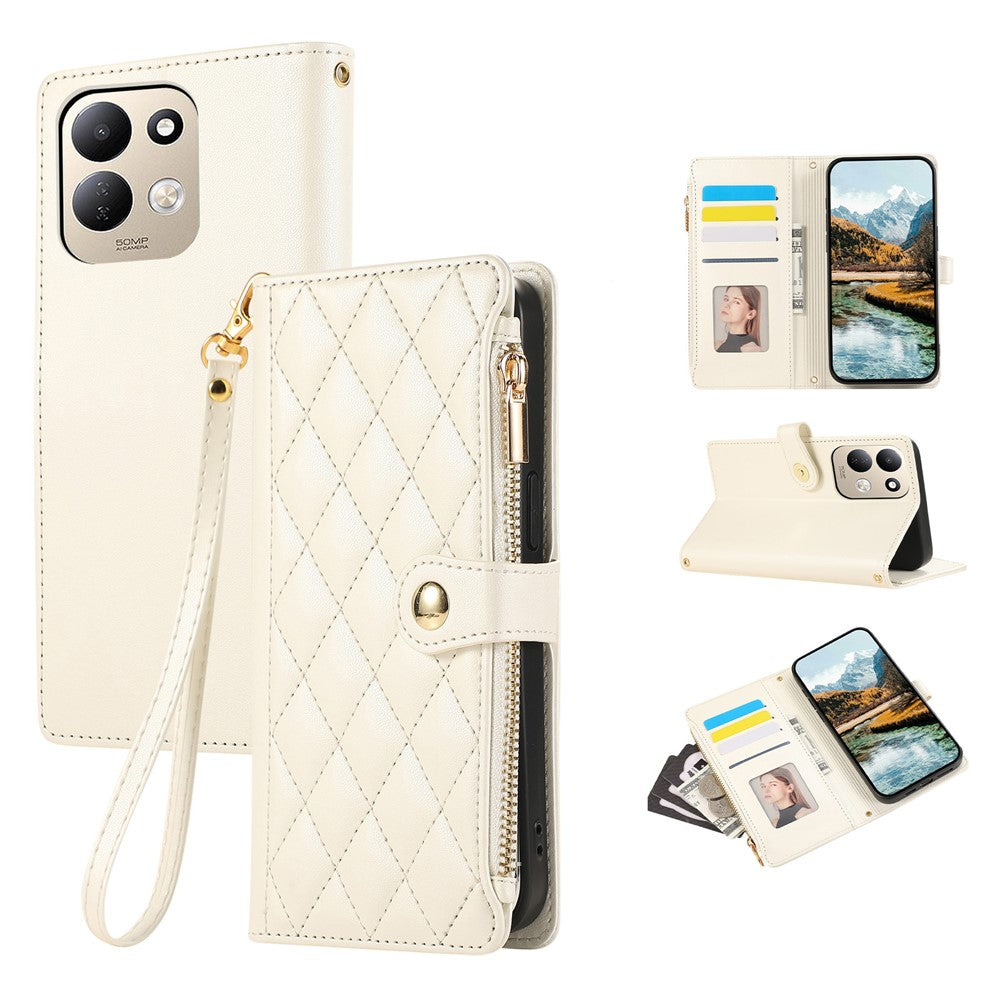 For Xiaomi Redmi 17 4G / 5G Phone Case Leather Cover with Wrist Strap