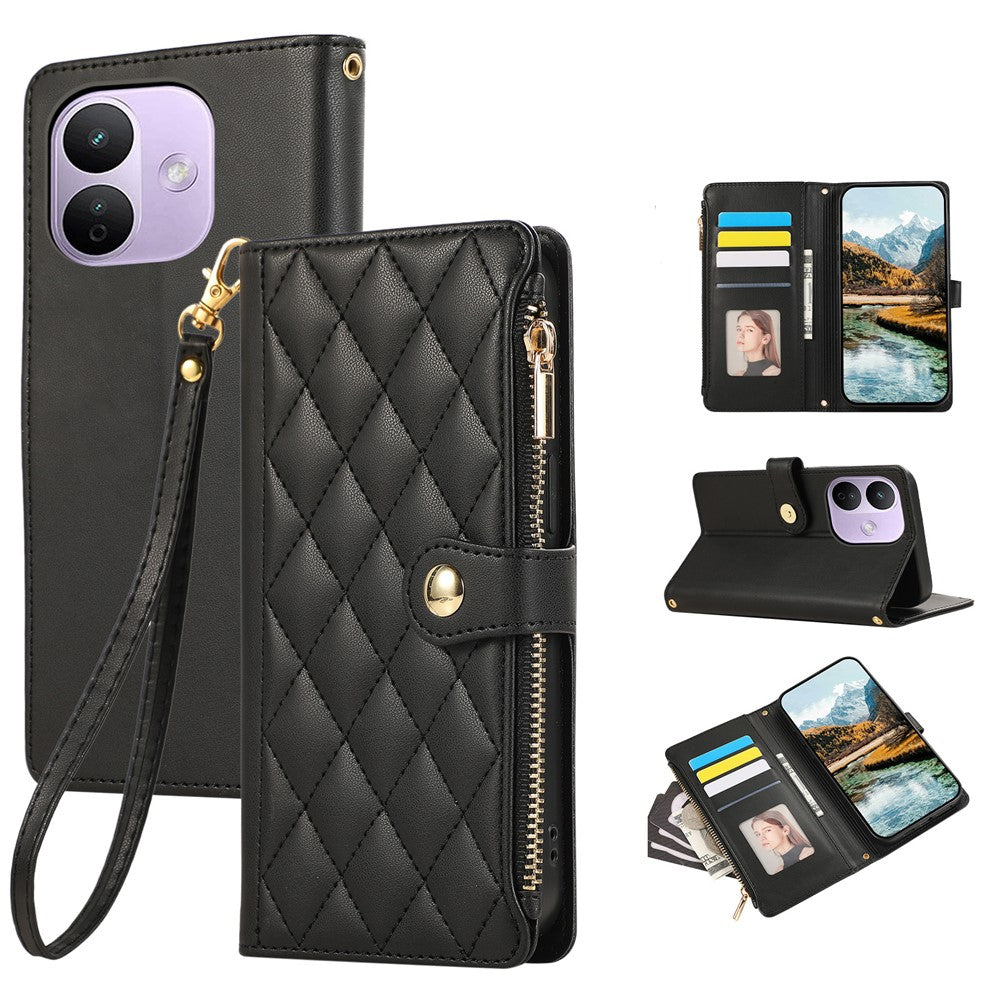 For Xiaomi Redmi Note 17 Pro 5G Phone Case Leather Cover with Wrist Strap