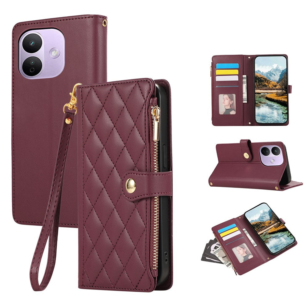 For Xiaomi Redmi Note 17 Pro 5G Phone Case Leather Cover with Wrist Strap