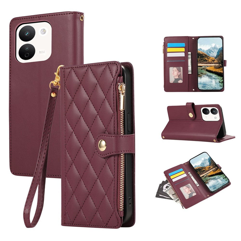 For Xiaomi Redmi Note 17 Pro Max 5G Phone Case Leather Cover with Wrist Strap