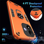mobilskal för Xiaomi Redmi Note 17 4G (Global) / Note 17 (Indien / Kina) 5G / Note 17 5G (Global) PC + TPU Drop Defend baksida med ringstöd