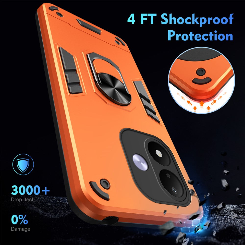 mobilskal för Xiaomi Redmi Note 17 4G (Global) / Note 17 (Indien / Kina) 5G / Note 17 5G (Global) PC + TPU Drop Defend baksida med ringstöd