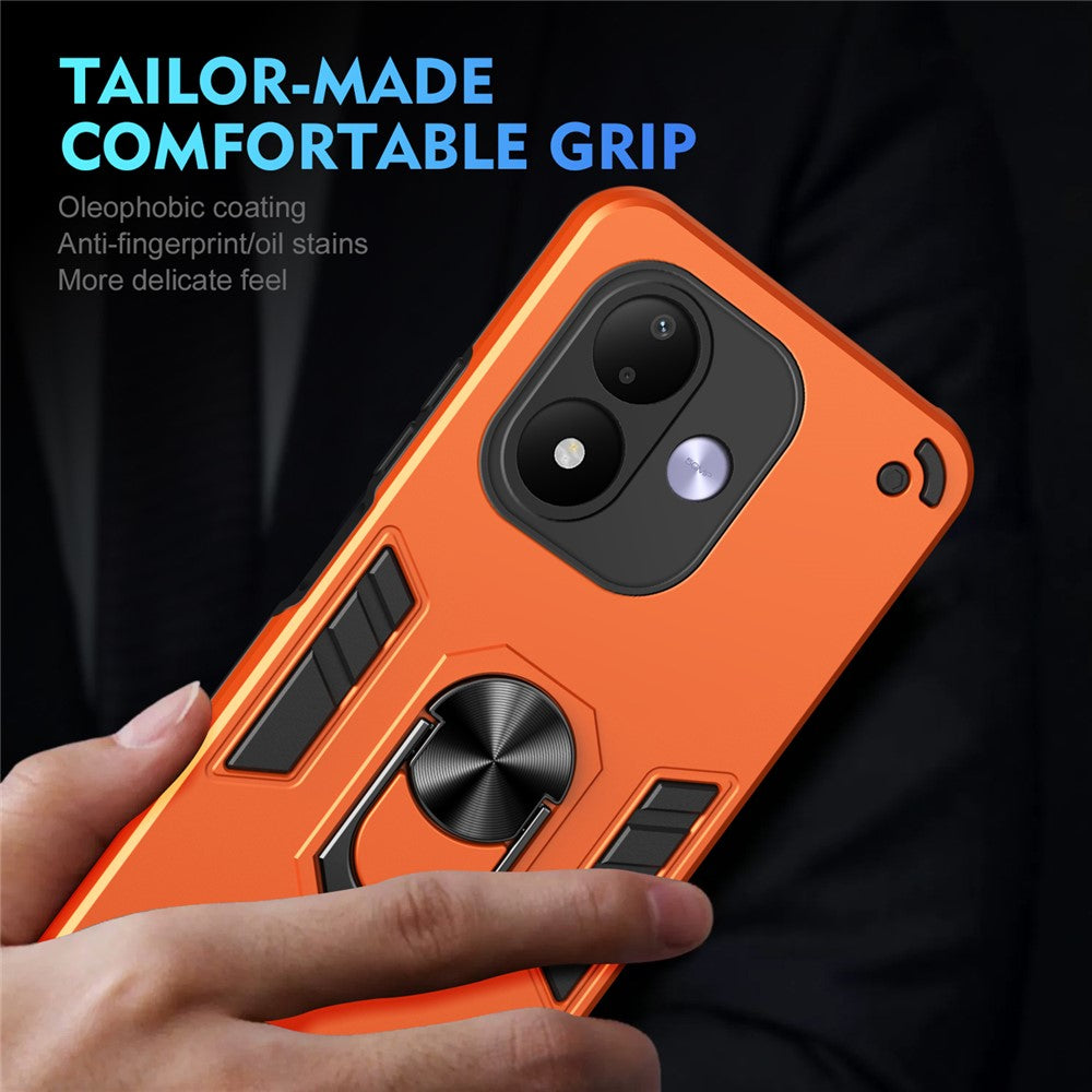 Phone Case For Xiaomi Redmi Note 17 4G (Global) / Note 17 (India / China) 5G / Note 17 5G (Global) PC + TPU Drop Defend Back Cover with Ring Kickstand