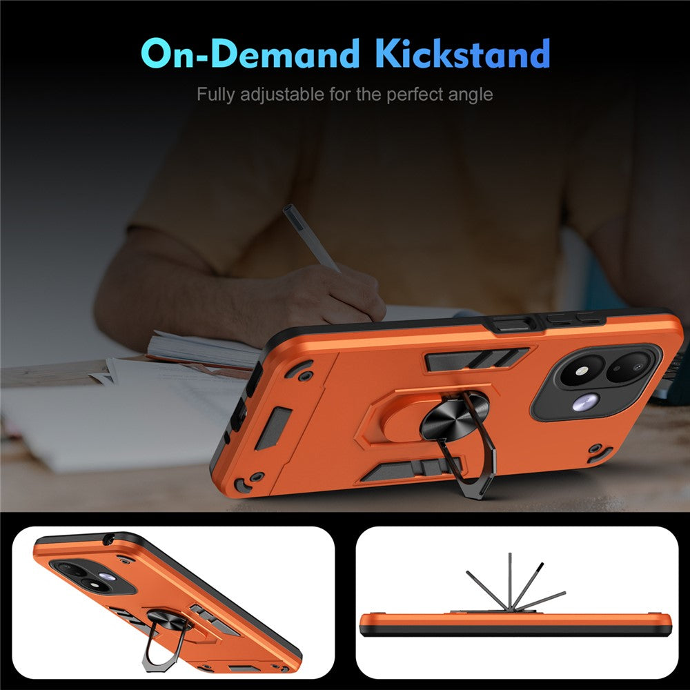 mobilskal för Xiaomi Redmi Note 17 4G (Global) / Note 17 (Indien / Kina) 5G / Note 17 5G (Global) PC + TPU Drop Defend baksida med ringstöd