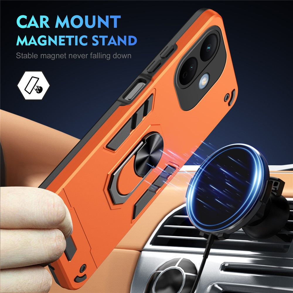 For Xiaomi Redmi Note 17 Pro 5G Case PC + TPU Drop Defend Phone Cover with Ring Kickstand