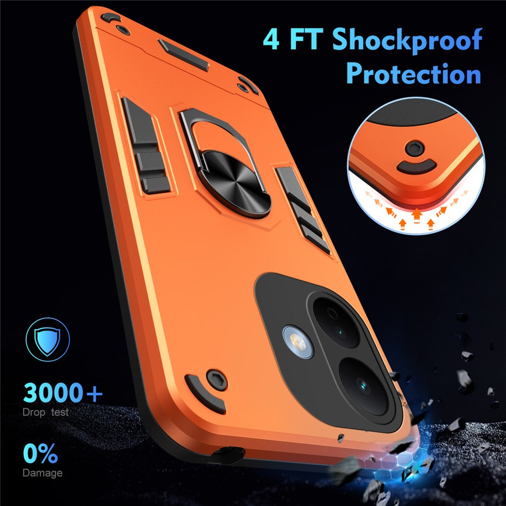 For Xiaomi Redmi Note 17 Pro 5G Case PC + TPU Drop Defend Phone Cover with Ring Kickstand