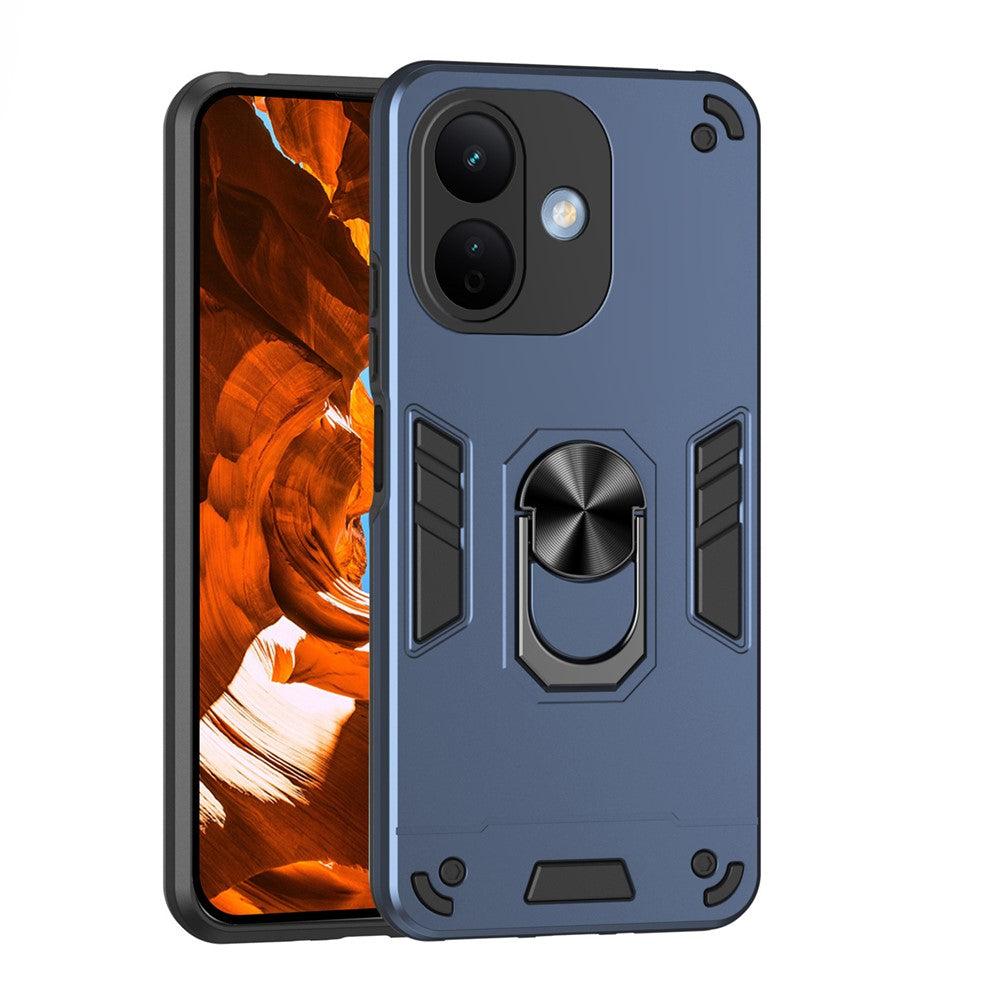 For Xiaomi Redmi Note 17 Pro 5G Case PC + TPU Drop Defend Phone Cover with Ring Kickstand