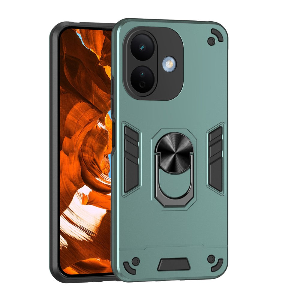 For Xiaomi Redmi Note 17 Pro 5G Case PC + TPU Drop Defend Phone Cover with Ring Kickstand