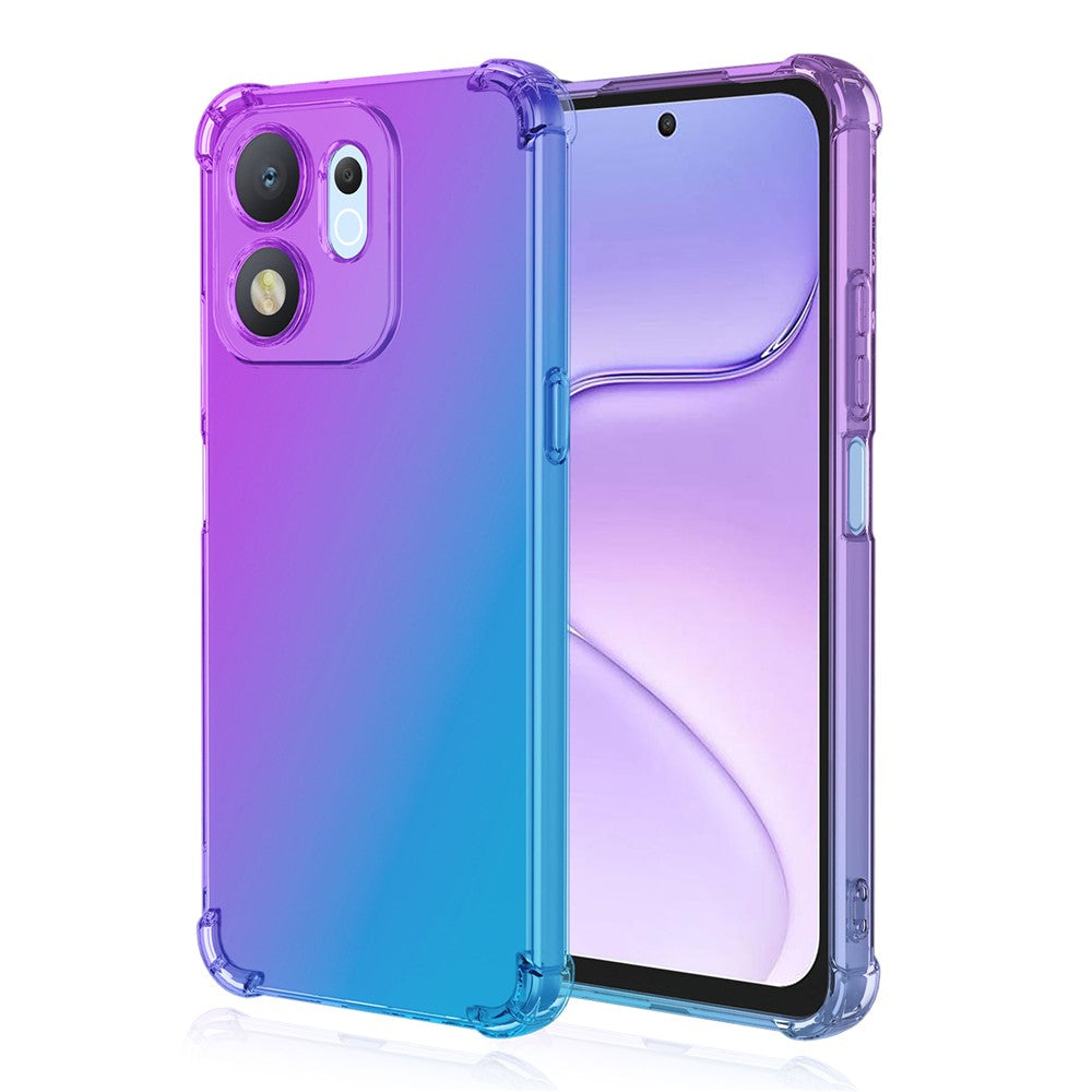 For Honor X7e Plus 5G  /  600 Smart 5G Case Gradient Color TPU Anti-Drop Phone Cover