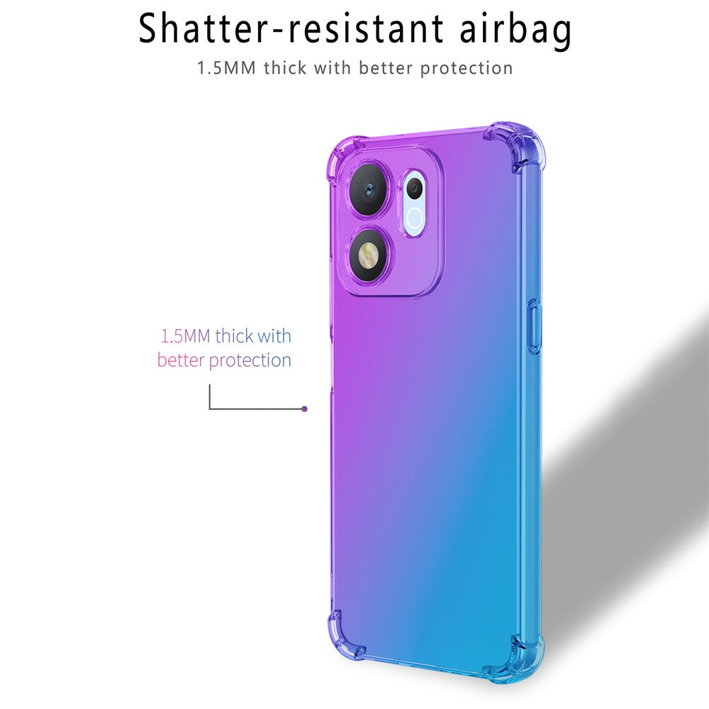 For Honor X7e Plus 5G  /  600 Smart 5G Case Gradient Color TPU Anti-Drop Phone Cover
