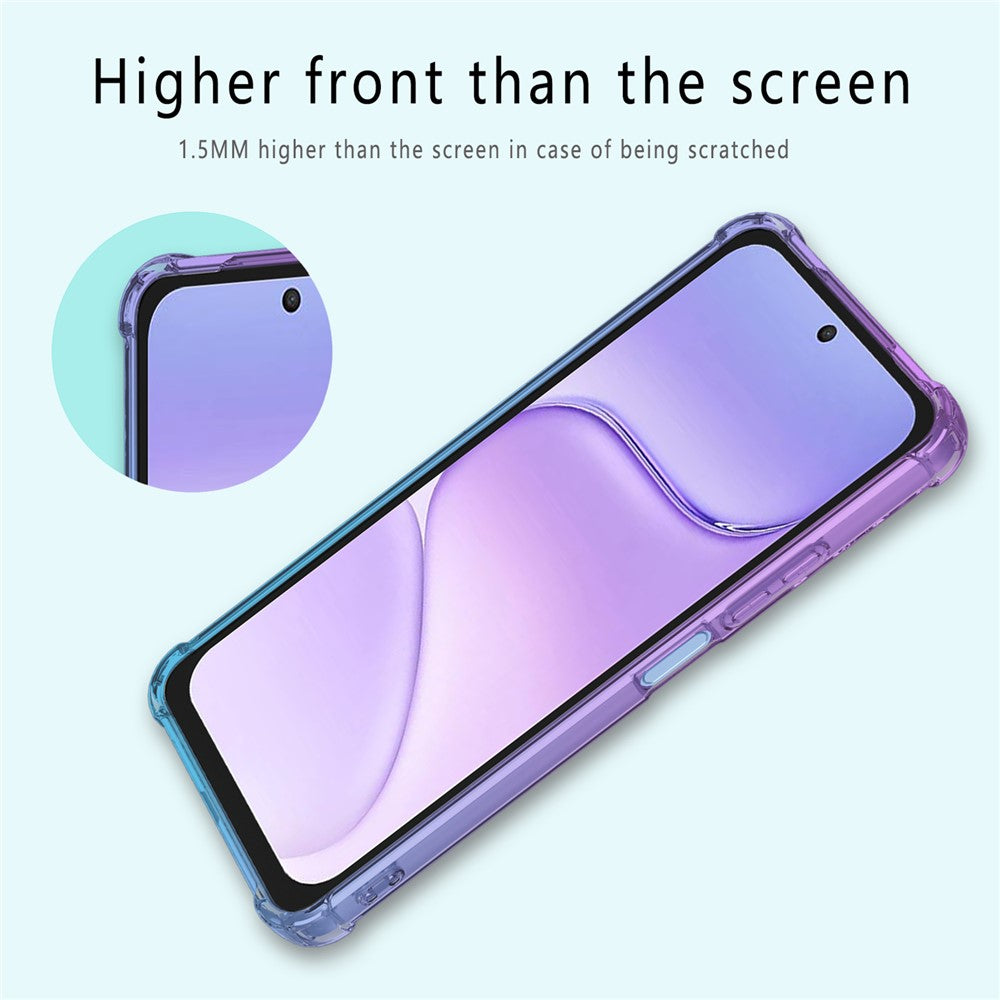 For Honor X7e Plus 5G  /  600 Smart 5G Case Gradient Color TPU Anti-Drop Phone Cover