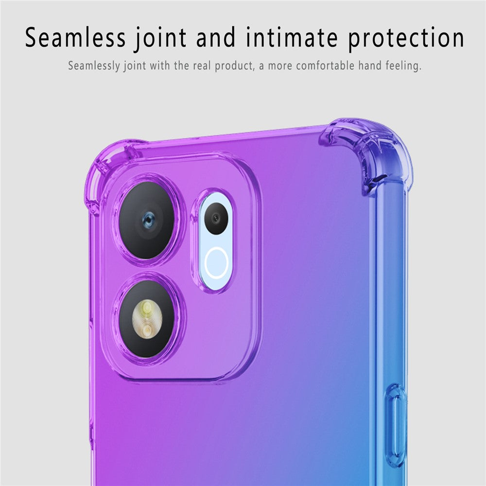 For Honor X7e Plus 5G  /  600 Smart 5G Case Gradient Color TPU Anti-Drop Phone Cover