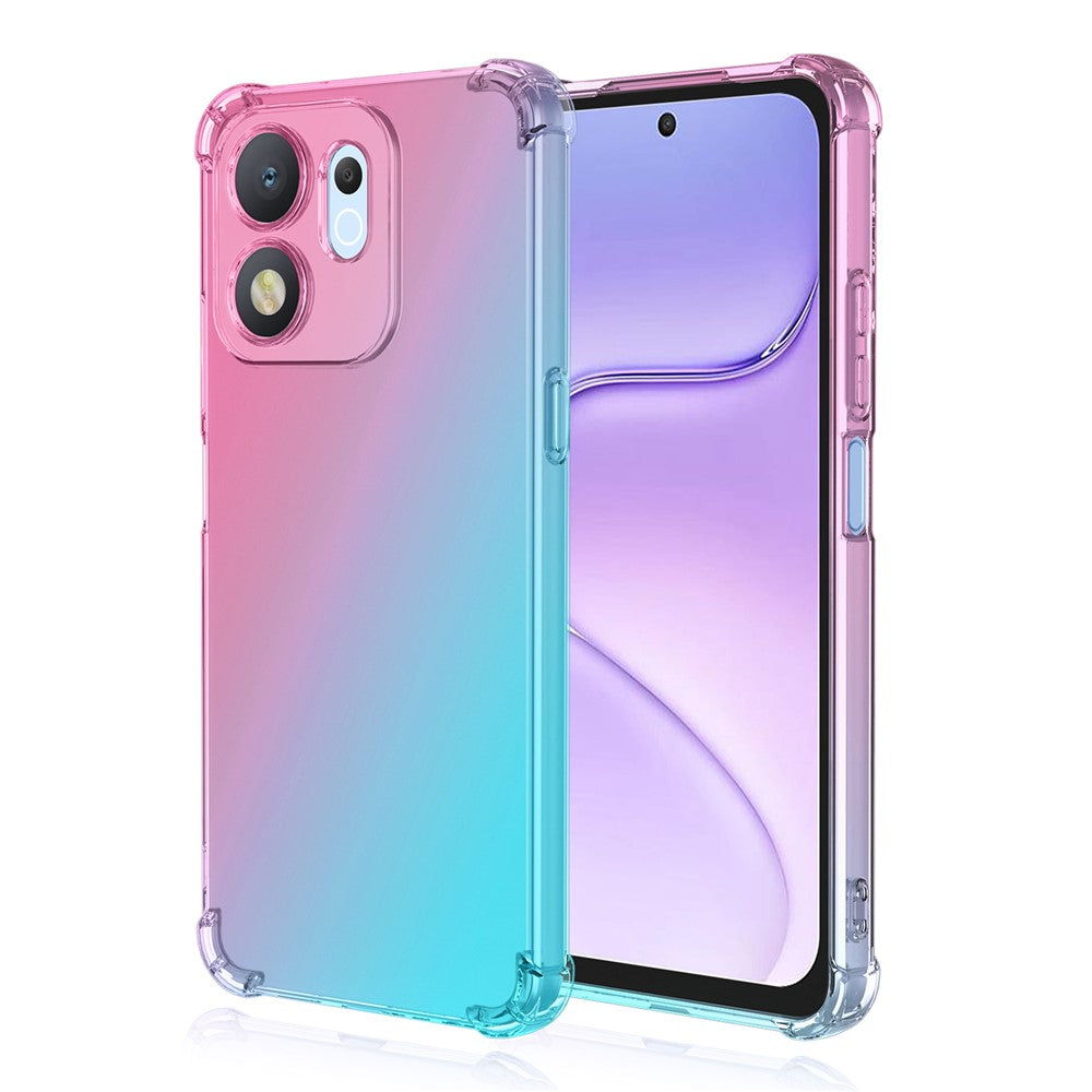 For Honor X7e Plus 5G  /  600 Smart 5G Case Gradient Color TPU Anti-Drop Phone Cover