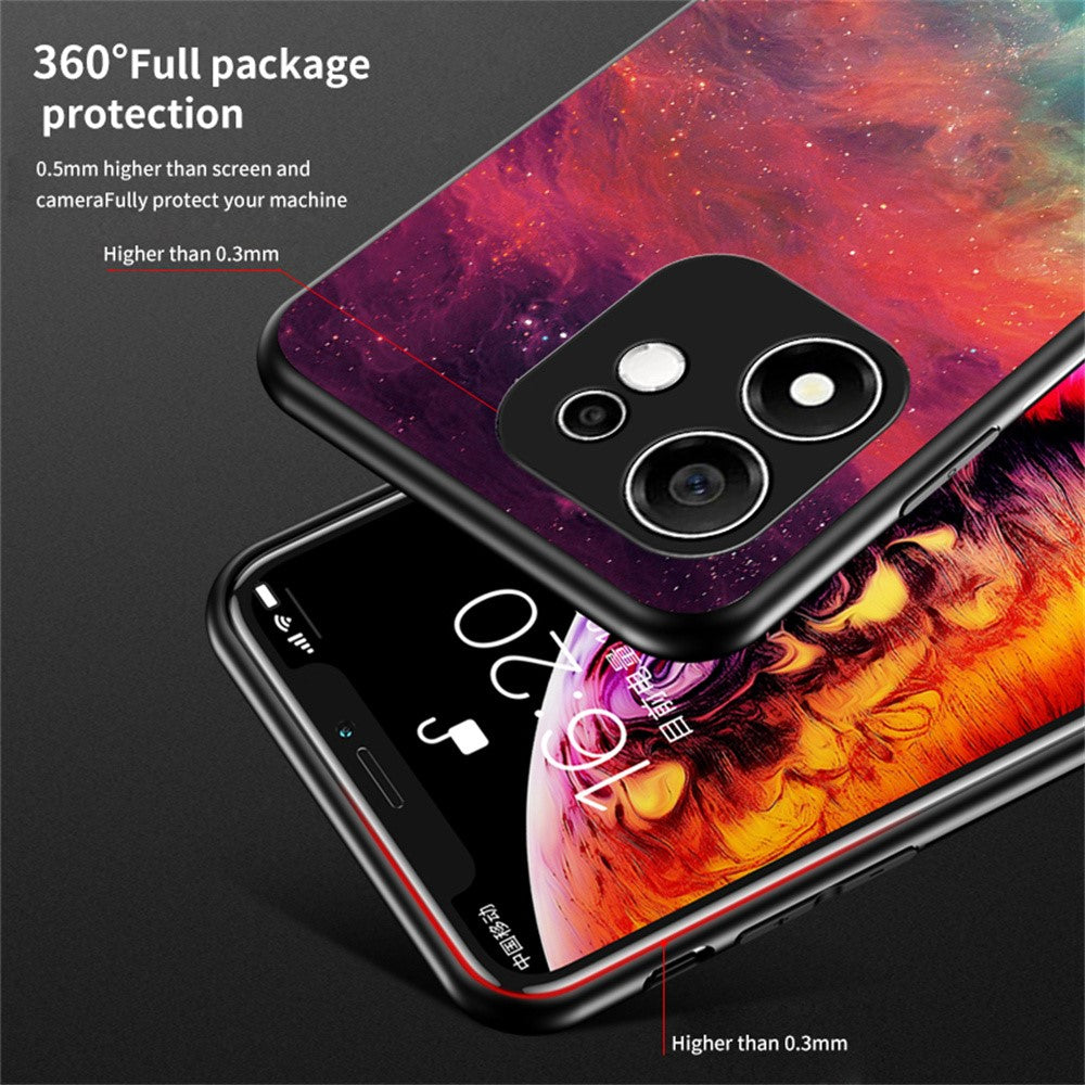 Mønstret Cover til Honor 600 Smart 5G / X7e Plus 4G / X7e Plus 5G Hærdet Glas Telefoncover