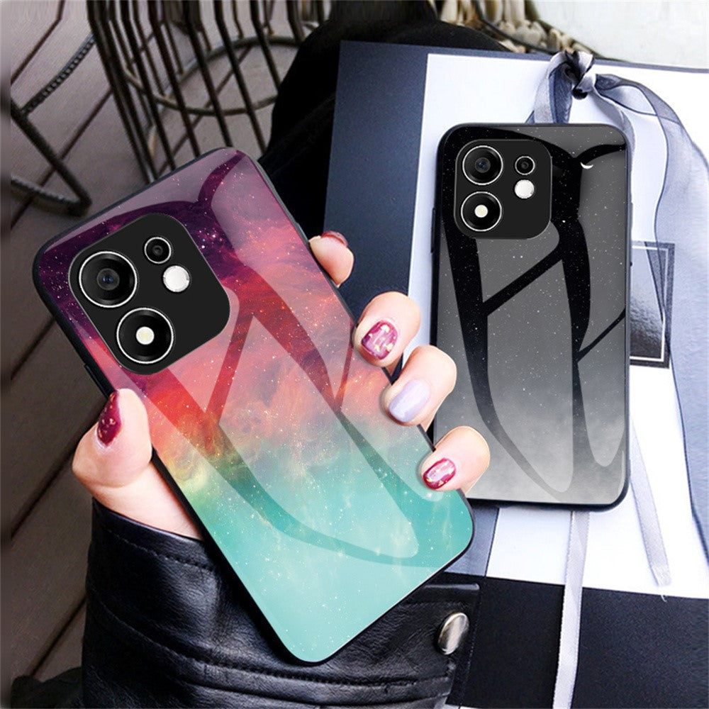 Mønstret Cover til Honor 600 Smart 5G / X7e Plus 4G / X7e Plus 5G Hærdet Glas Telefoncover