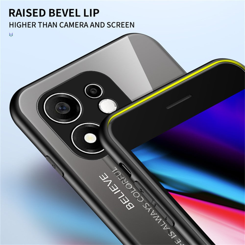 Phone Case for Honor 600 Smart 5G / X7e Plus 4G / X7e Plus 5G, Anti-Scratch Tempered Glass + PC + TPU Back Cover