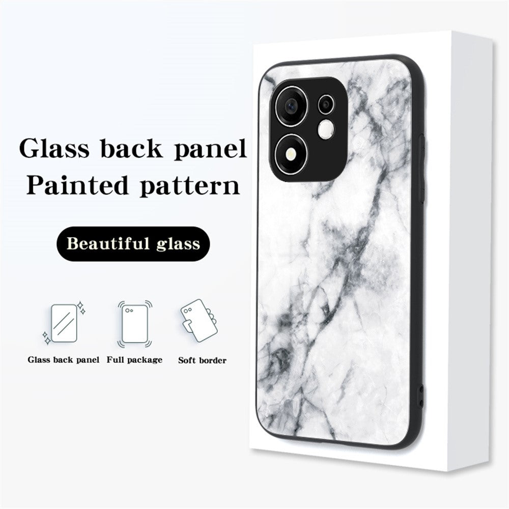 Phone Case for Honor 600 Smart 5G / X7e Plus 4G / X7e Plus 5G , Pattern Tempered Glass + PC + TPU Protective Cover