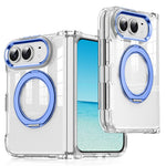 For iPhone Fold Case Rotating Magnetic Kickstand PC + TPU Four-Corner Air Cushion Drop Protection Phone Cover