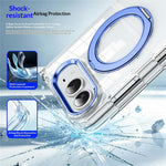 For iPhone Fold Case Rotating Magnetic Kickstand PC + TPU Four-Corner Air Cushion Drop Protection Phone Cover