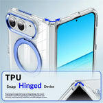 For iPhone Fold Case Rotating Magnetic Kickstand PC + TPU Four-Corner Air Cushion Drop Protection Phone Cover