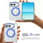 For iPhone Fold Case Rotating Magnetic Kickstand PC + TPU Four-Corner Air Cushion Drop Protection Phone Cover