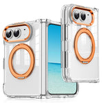 For iPhone Fold Case Rotating Magnetic Kickstand PC + TPU Four-Corner Air Cushion Drop Protection Phone Cover