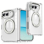 For iPhone Fold Case Rotating Magnetic Kickstand PC + TPU Four-Corner Air Cushion Drop Protection Phone Cover