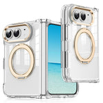 For iPhone Fold Case Rotating Magnetic Kickstand PC + TPU Four-Corner Air Cushion Drop Protection Phone Cover