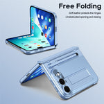 For iPhone Fold Case Kickstand Leather PC Phone Cover with Tempered Glass Film with Stylus
