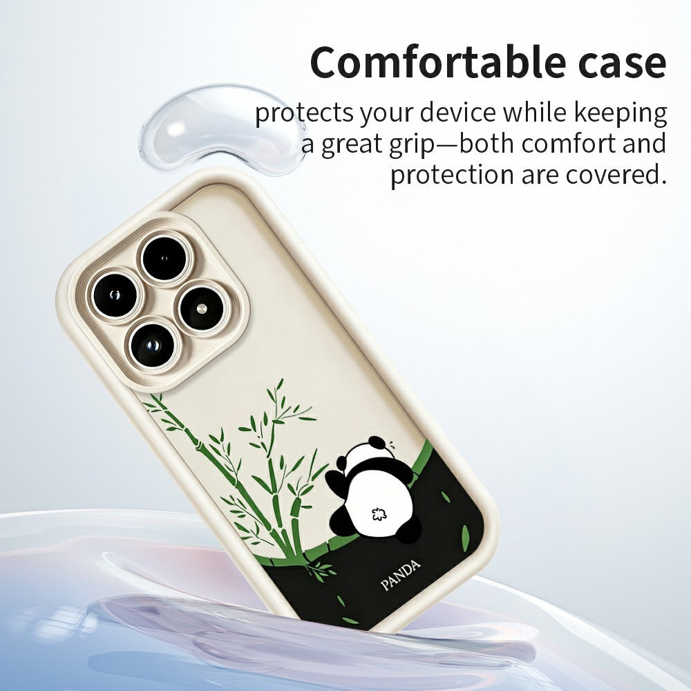 For Xiaomi 17 Case Cartoon Panda Bamboo Pattern TPU Anti-Slip Protective Phone Cover