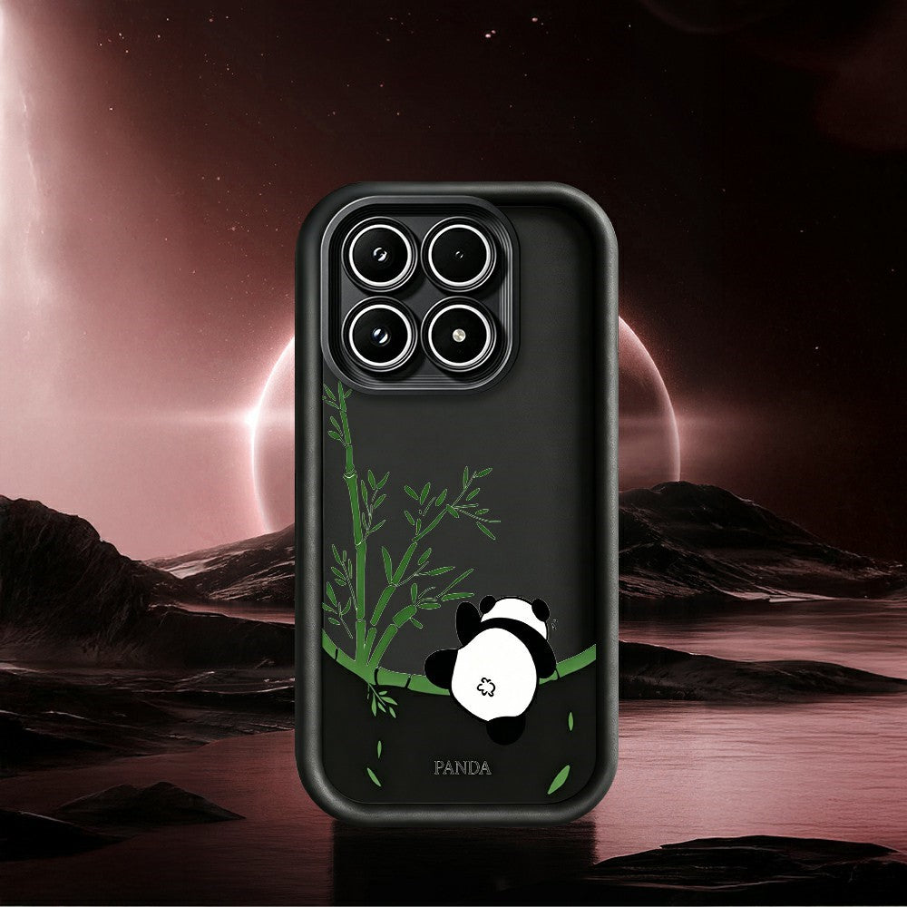 For Xiaomi 17 Case Cartoon Panda Bamboo Pattern TPU Anti-Slip Protective Phone Cover